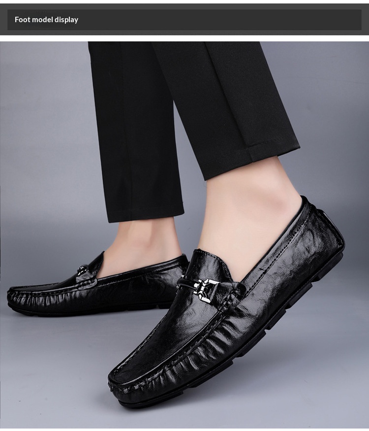 Voyage Voyage 2025 Men's Loafers Spring Summer Retro British Style Slip-On Casual Leather Korean Version Driving Shoes_voghion.com