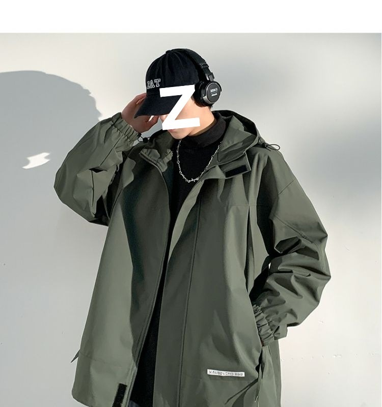 boy Boy Spring And Autumn Trend American Style Waterproof Windproof Solid Color Workwear Softshell Men's Casual Jacket Top_voghion.com