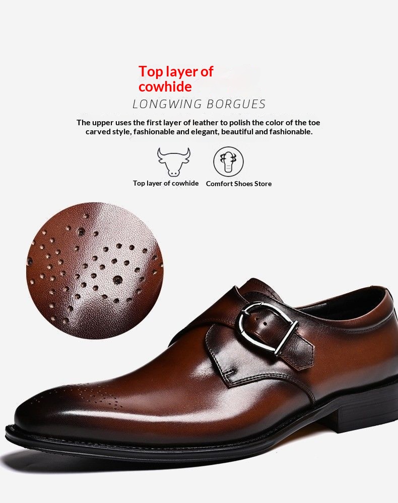 Voyage Herrenschuhe im britischen Stil mit Schnallenverschluss, trendig, aus hochwertigem Rindsleder gefertigt, Brogue-Schuhe, elegant und formell, spitz zulaufend._voghion.com