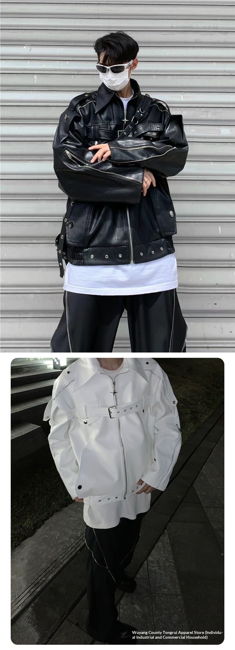 Giacca in pelle bianca retrò da uomo, stile primavera-autunno, modello corto da motociclista europeo e americano_voghion.com