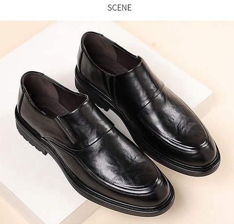 Mocassins souples britanniques Voyage Voyage Black pour hommes âgés, en cuir véritable, style Derby, élégants et décontractés, parfaits pour les affaires._voghion.com