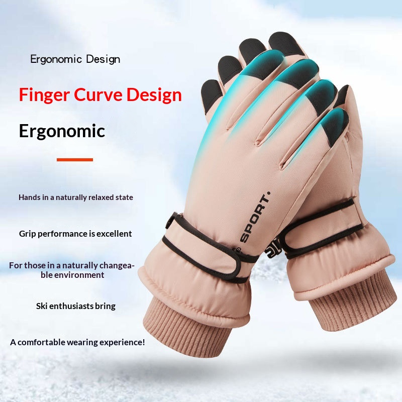 Guanti da sci invernali Boy Boy per uomo e donna, stile coppia, touchscreen da ciclismo, antiscivolo, antivento, impermeabili, foderati in pile,_voghion.com