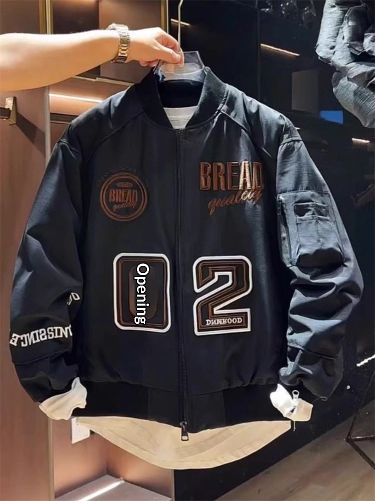 Giacca da baseball da uomo in cotone con scollo rotondo ricamato, stile americano, casual, calda, invernale, da uomo, di marca alla moda_voghion.com