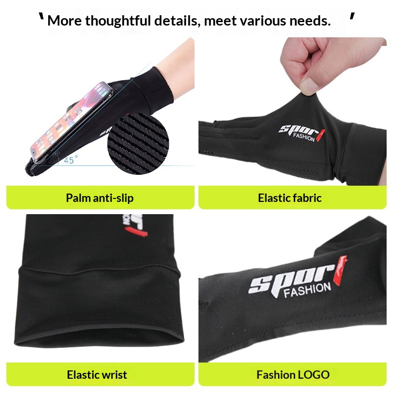 Junge Junge Junge Radfahren Outdoor Fahren Elektrofahrrad Sonnenschutz Rutschfest Touchscreen Fingerlose Herren Angeln Eis Seide Handschuhe_voghion.com