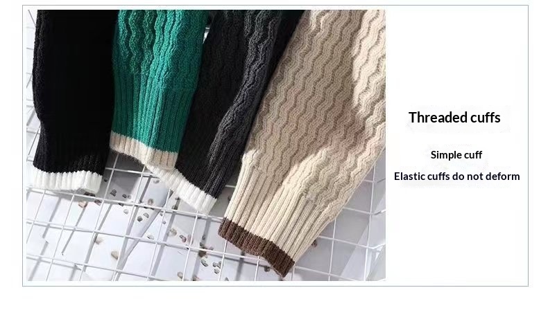 boy Boy Boy Boy Round Neck For Men, Autumn And Win, Lazy Style, Hand-Knitted Base Shirt, Youth Trendy Two-Piece Inner Layer_voghion.com