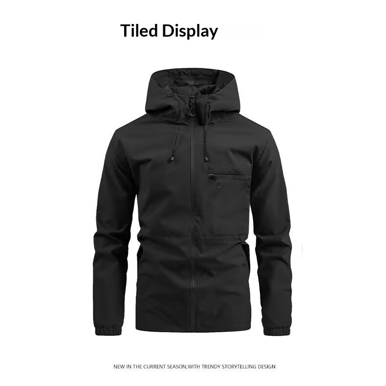 boy Boy Spring And Autumn New Men's Hooded Cross-Border Casual Waterproof Outdoor Windbreaker Workwear Jacket Versatile_voghion.com