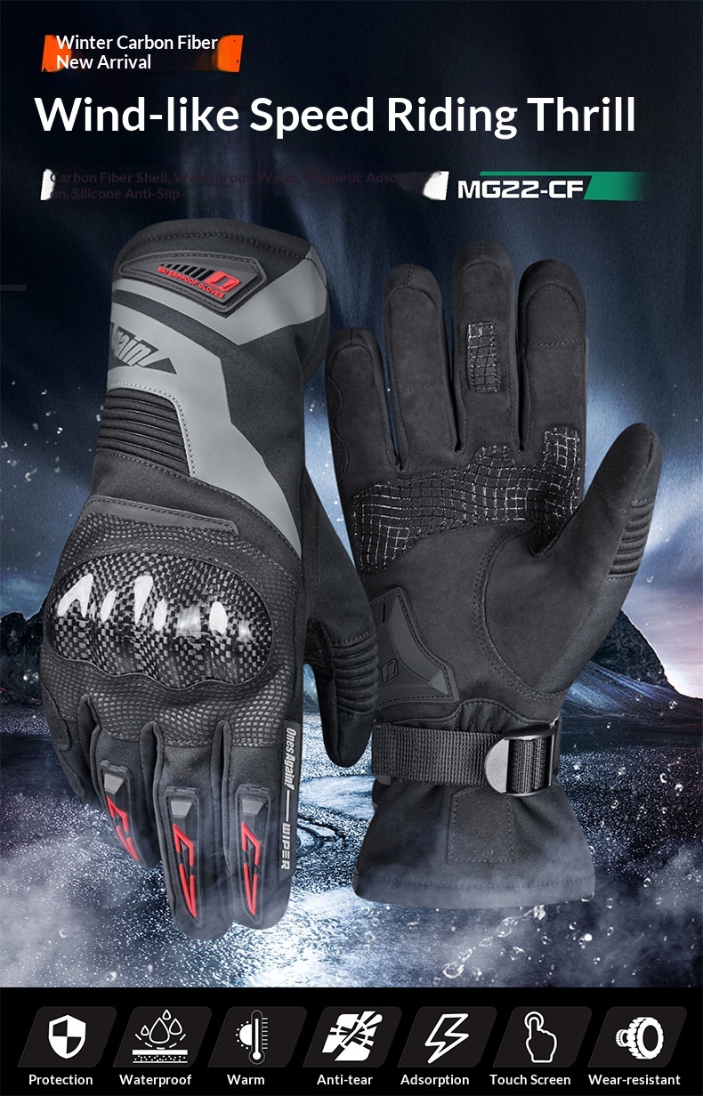OnesAgain Motorrad-Winterhandschuhe für Herren, lang, wasserdicht, winddicht, warm, für Damen und Herren – Anti-Drop-Handschuhe_voghion.com