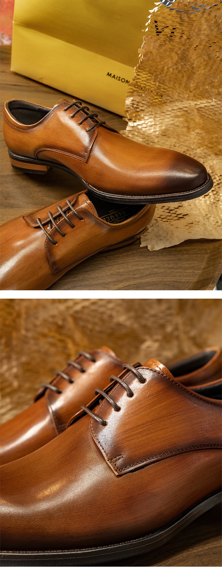 Scarpe derby da uomo in pelle di vacchetta con lacci, stile britannico, formali, da cerimonia, casual, da lavoro, da lavoro, da lavoro, da sposa, da lavoro ..._voghion.com