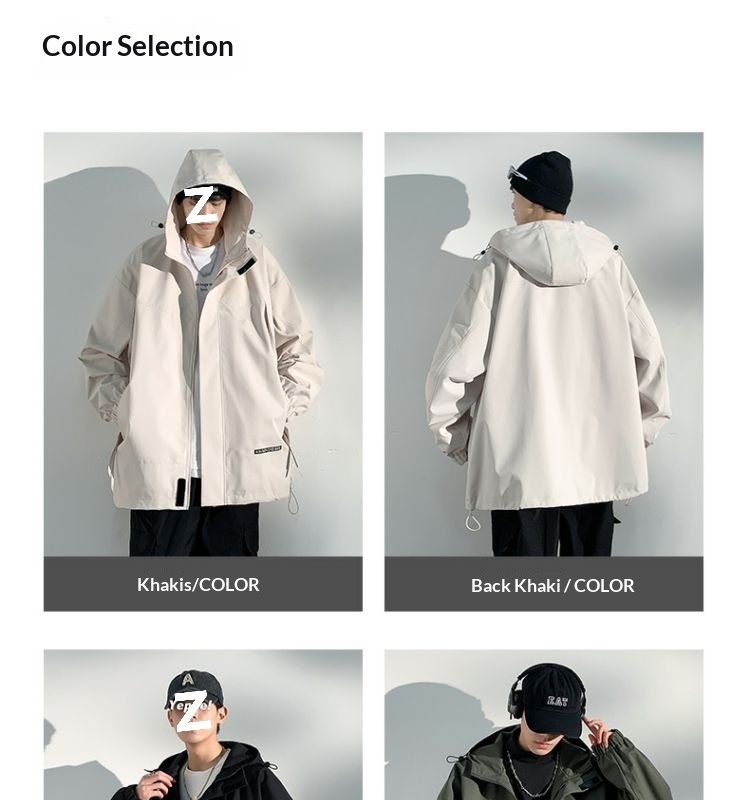 boy Boy Spring And Autumn Trend American Style Waterproof Windproof Solid Color Workwear Softshell Men's Casual Jacket Top_voghion.com