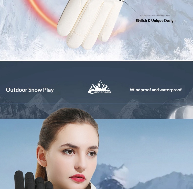 boy Boy Boy Winter Ski Gloves For Men And Women, Outdoor Riding, Fleece-Lined, Thickened, Windproof, Water-Resistant, Warm,_voghion.com