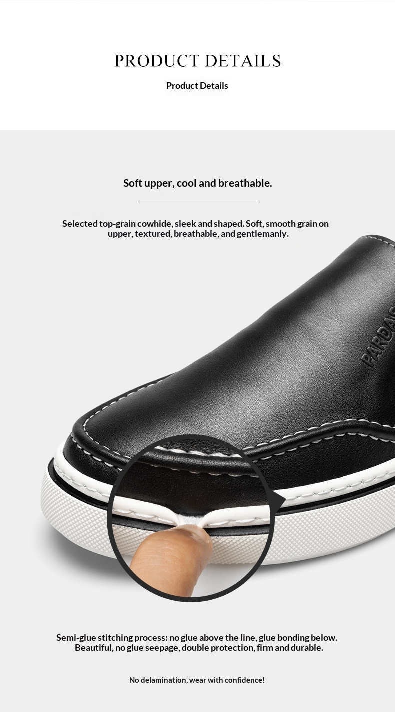 WalkPrime - Mocasines casuales cómodos sin cordones de piel auténtica con suela gruesa para hombre, suministro directo de fábrica, estación europea de primavera_voghion.com