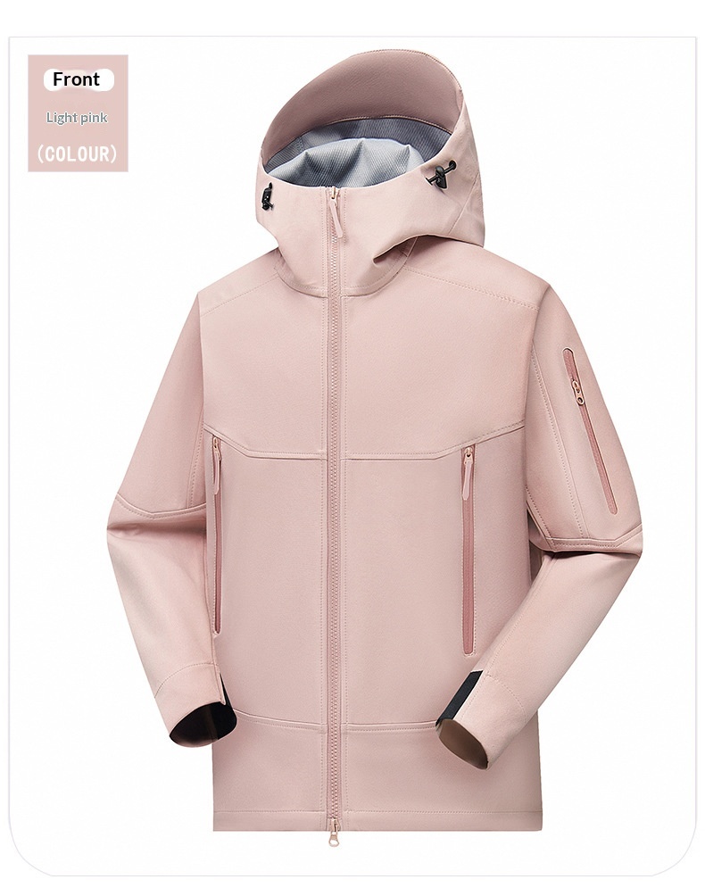 ChicShe ChicShe Style Montagne Outdoor ! Veste softshell à capuche 3D coupe-vent et imperméable pour couple, idéale pour le printemps et l'automne._voghion.com