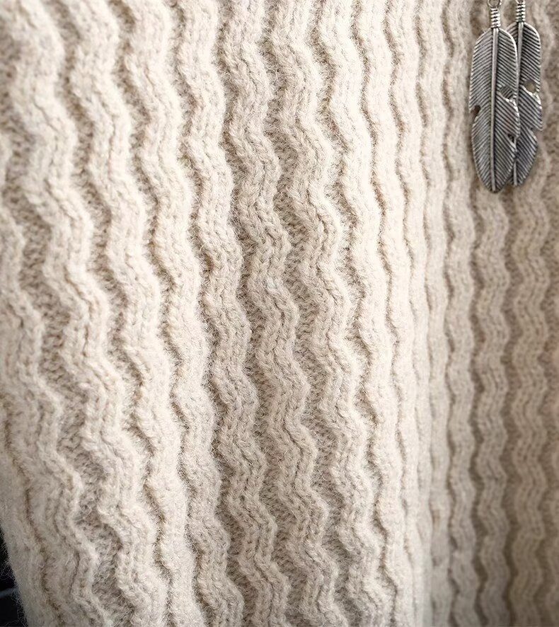 Pull à col roulé mi-long pour homme, pull en maille torsadée automne-hiver, pull tendance ample à col rond pour homme._voghion.com