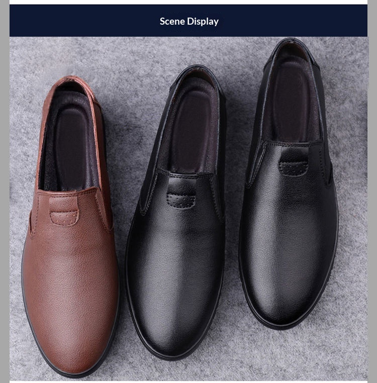 Voyage Voyage Autumn PU Leather Shoes Soft Sole Slip-On Loafers Men's Breathable Comfortable_voghion.com