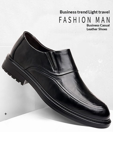 Mocassins souples britanniques Voyage Voyage Black pour hommes âgés, en cuir véritable, style Derby, élégants et décontractés, parfaits pour les affaires._voghion.com