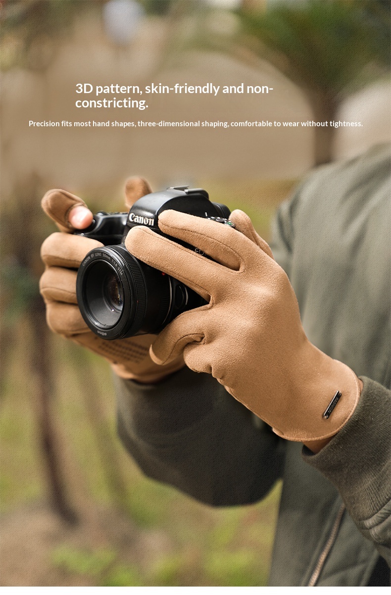 ragazzo Ragazzo Ragazzo Scamosciato Termico per Uomo e Donna, Foderato in Pile, Riscaldato, Ciclismo Invernale all'Aperto, Touchscreen, Antiscivolo, Copertura a Flip,_voghion.com