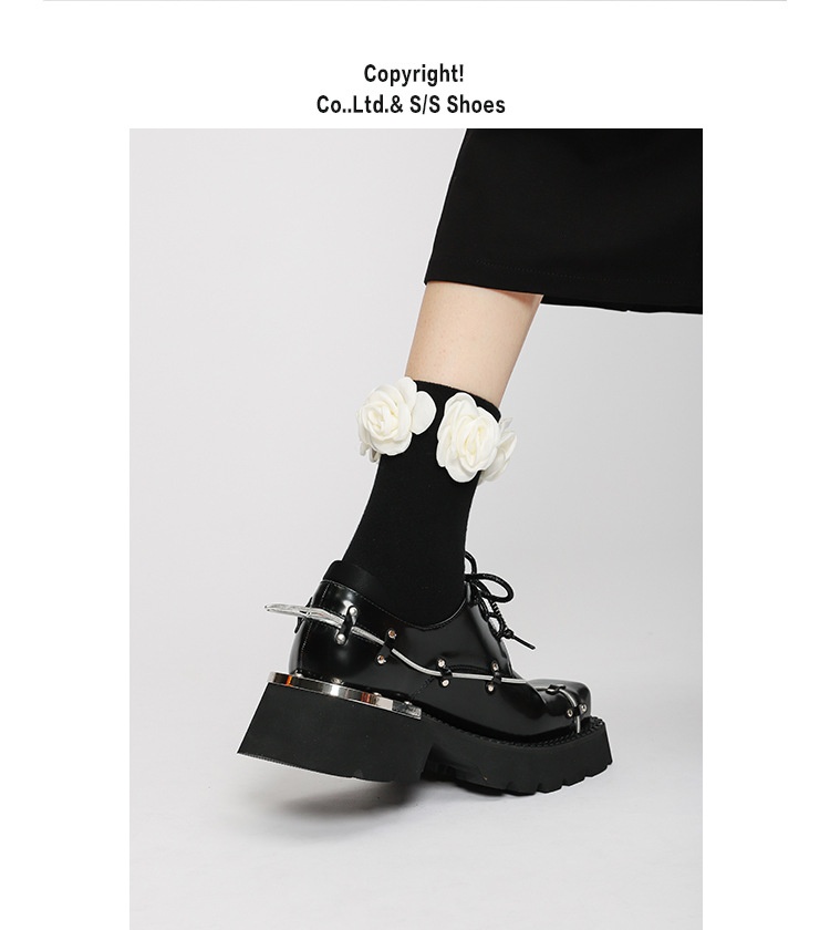 Voyage Voyage Niche Spring Lace-Up Thick-Soled Derby For Women 2022 New Retro Chunky Heel Loafers British Style Square-Toed Leather_voghion.com