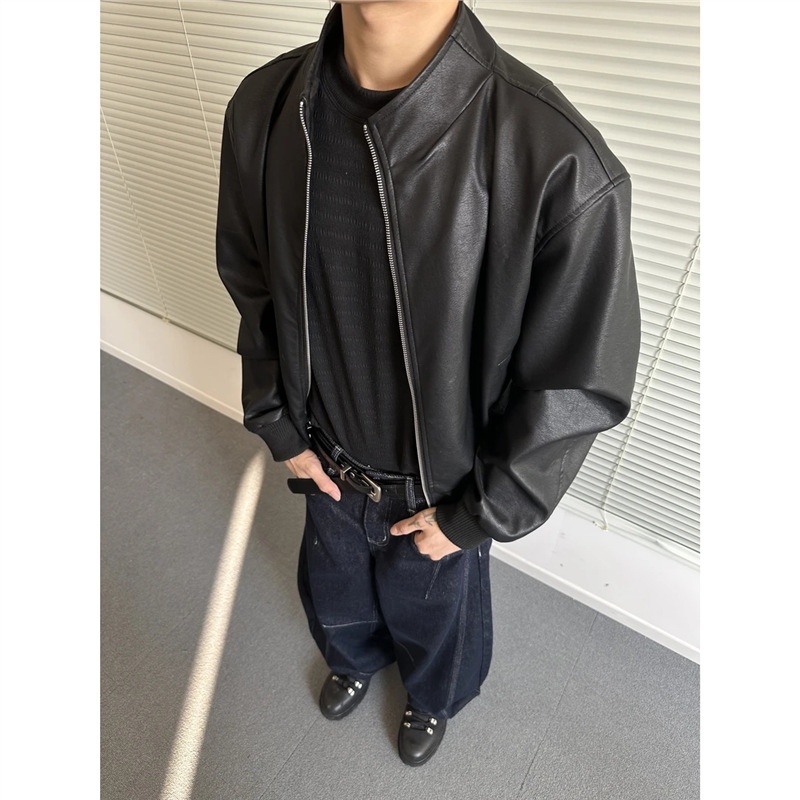 Giacca in pelle PU retrò da uomo, nuovo marchio alla moda primavera autunno, stile di strada europeo e americano, elegante motocicletta_voghion.com