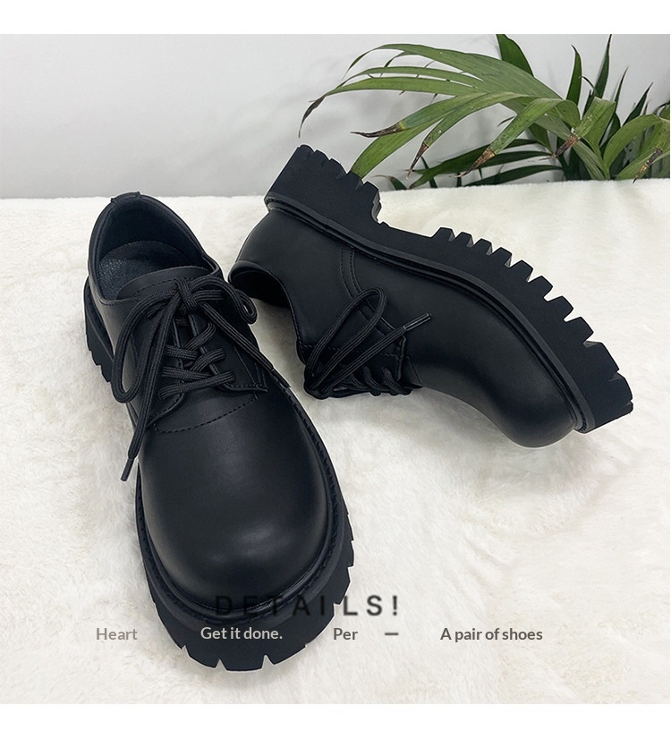 Voyage Voyage Britischer Stil Leder 2025 Frühling Herbst Unisex Runde Zehenpartie Schnürschuhe Retro Derby Loafer Dicke Sohle Bequem_voghion.com