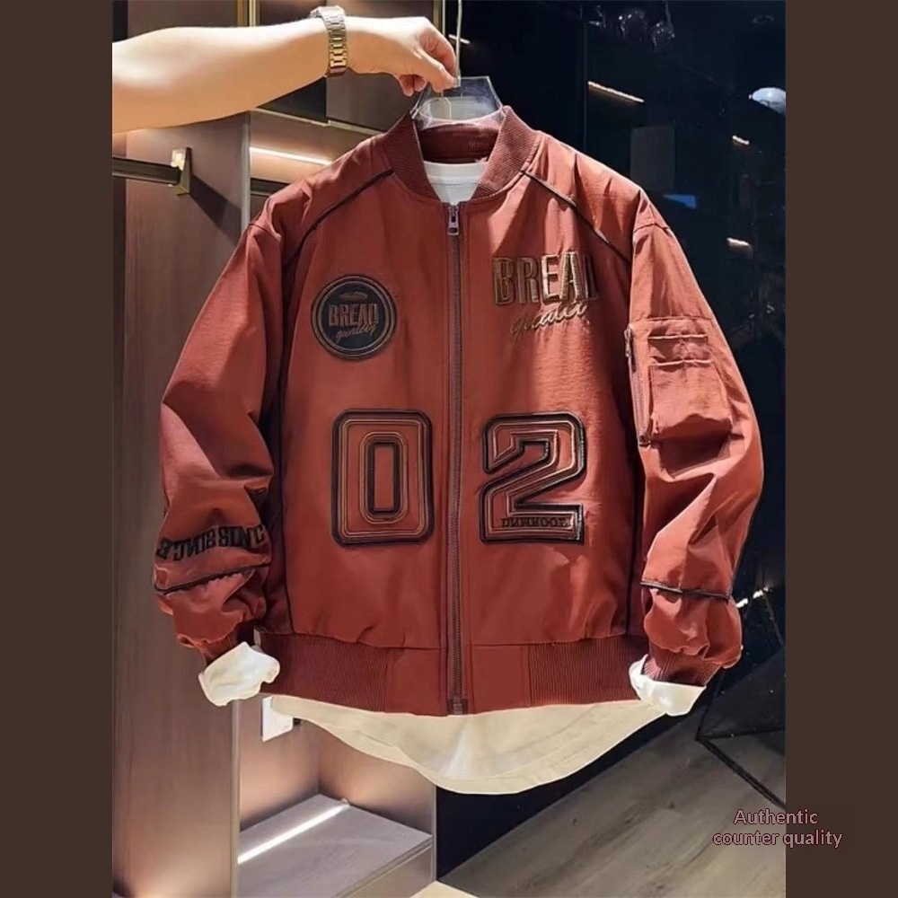 Giacca da baseball da uomo in cotone con scollo rotondo ricamato, stile americano, casual, calda, invernale, da uomo, di marca alla moda_voghion.com