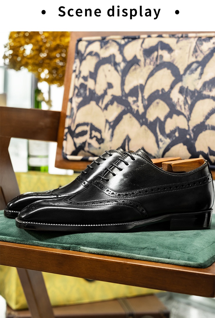 Zapatos Oxford estilo brogue para hombre, de piel de vacuno de alta gama, estilo británico, con punta cuadrada, forrados y estilo formal de negocios._voghion.com