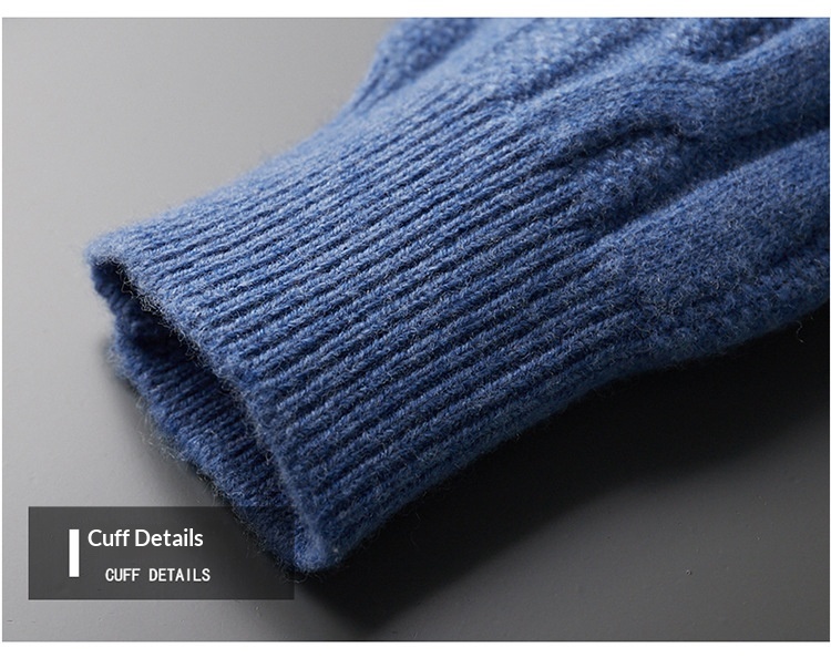 boy Boy Boy Boy 23 Autumn Winter New Men's Half Turtleneck Thickened Wool Pullover Solid Color Casual Plus Size Twisted Knit Sweater_voghion.com