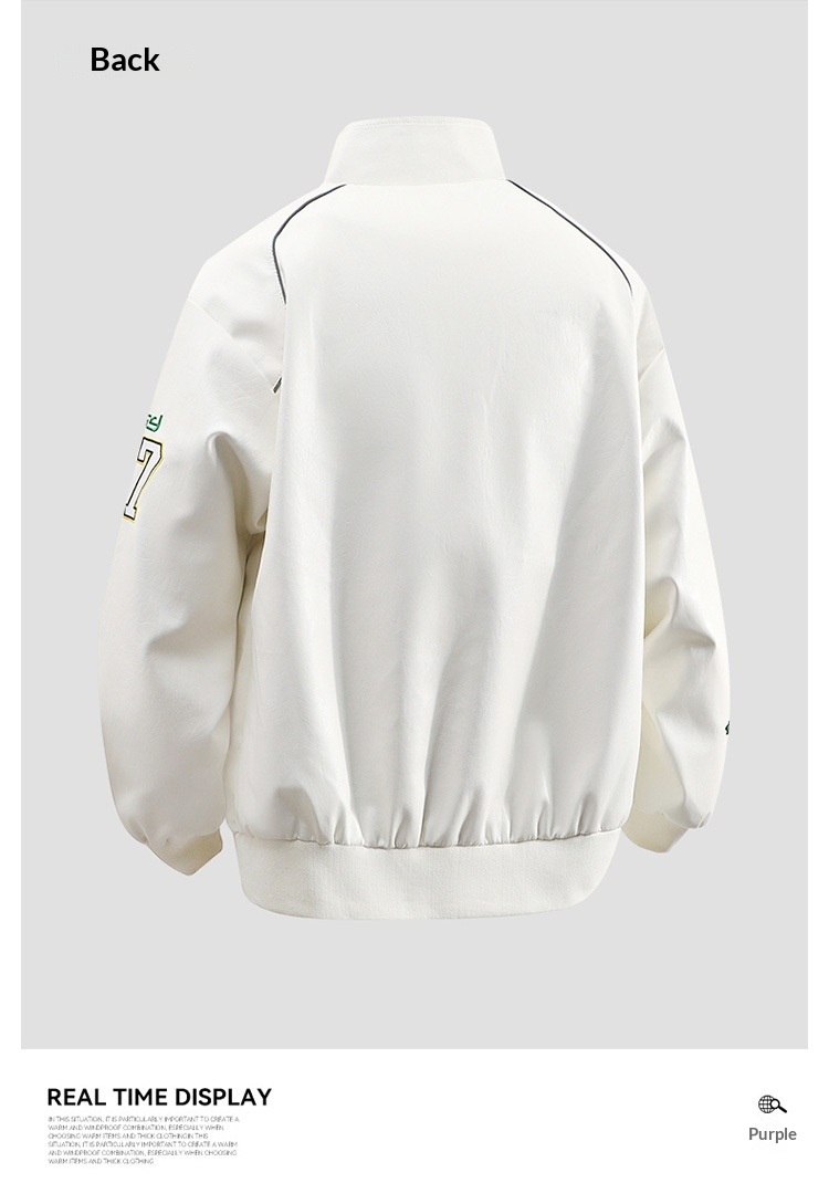 Giacca da motociclista da strada in pelle PU da uomo PU9901, stile retrò hip-hop europeo e americano, pesante_voghion.com