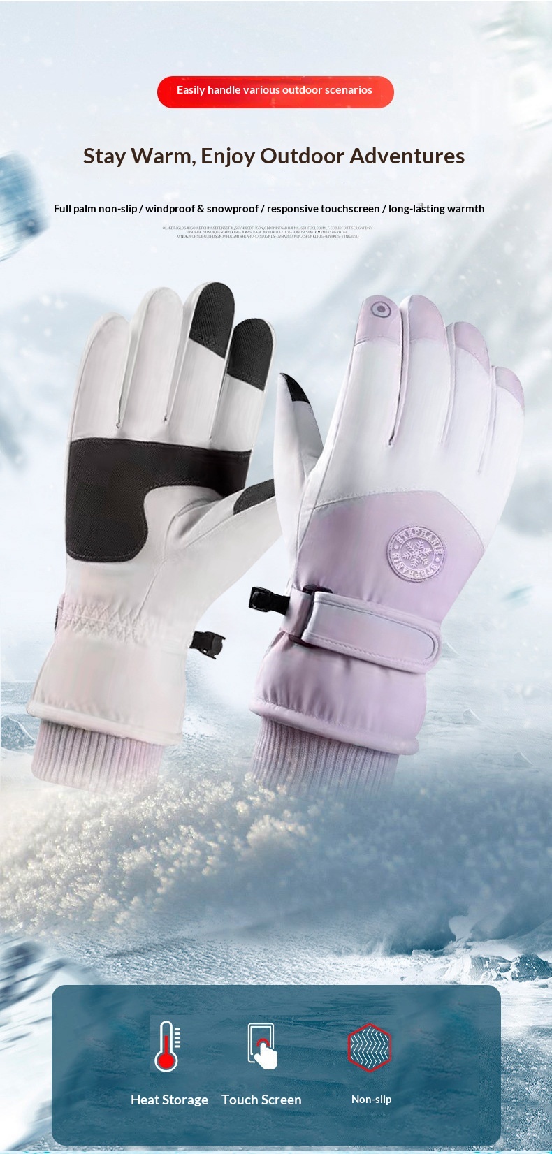 Guanti invernali da donna, caldi, foderati in pile, spessi, per sci, ciclismo, touchscreen, moto, antifreddo, impermeabili, carini, per adulti_voghion.com