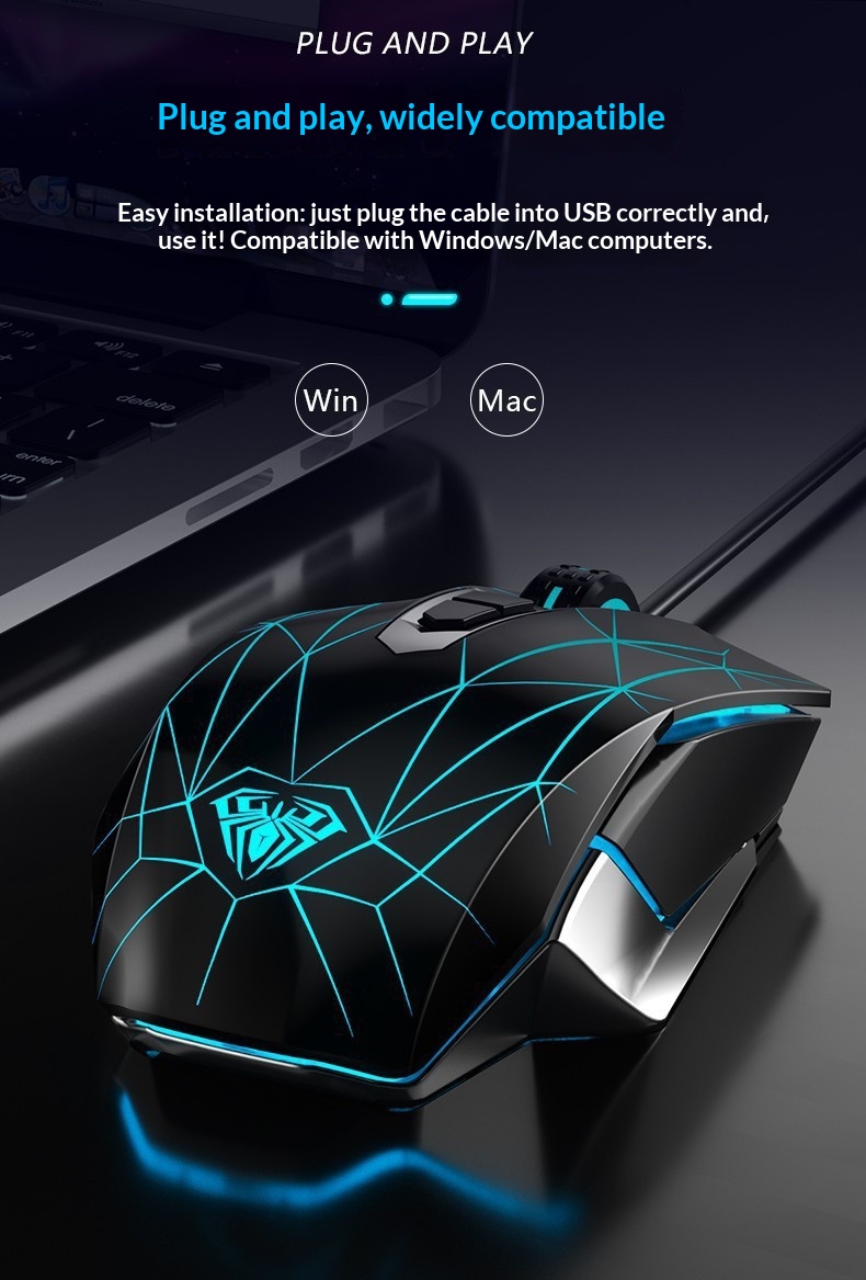 Digitex Digitex AULA/Wolf Spider S50 Gaming Wired E-sports USB Ro Programming PUBG Mouse_voghion.com