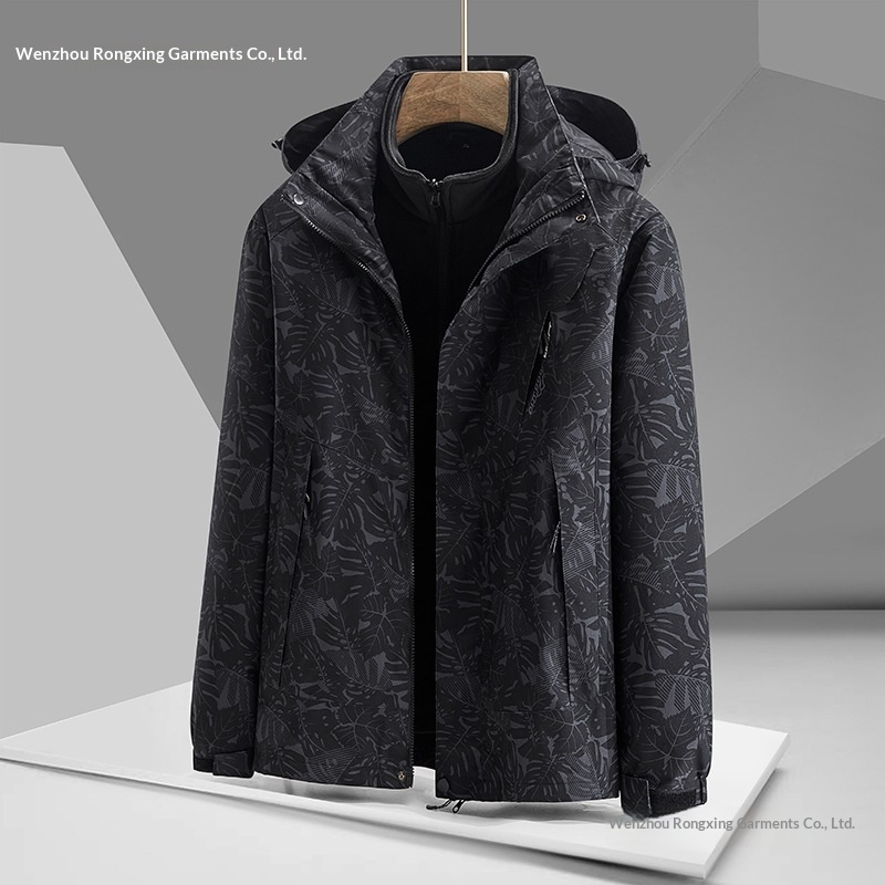 ragazzo Ragazzo Outdoor per uomini e donne, tre in uno staccabile, foderato in pile, cappotto mimetico spesso, antivento, impermeabile, caldo_voghion.com