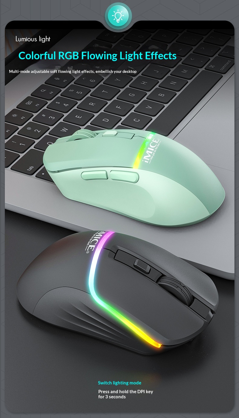 Digitex Digitex IMICE Factory Direct Supply Cross-Border Bluetooth Dual-Mode 6 Button RGB Rechargeable Silent Type-C Wireless Gaming_voghion.com