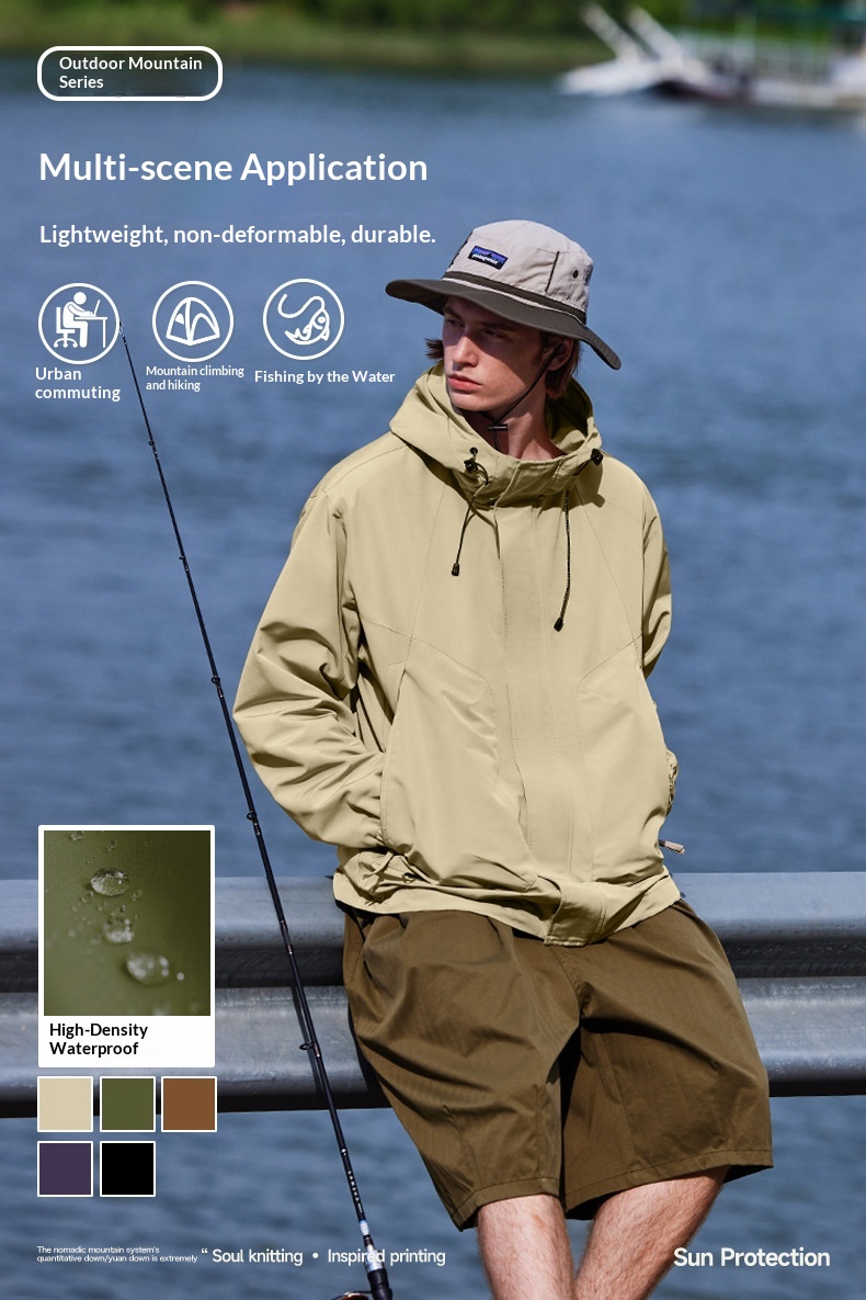 boy Boy Jie Zhan Clothing|Mountain Style 3D Zipper Bag Windproof Hooded Jacket 2025 Men's Spring And Autumn Outdoor Coat_voghion.com