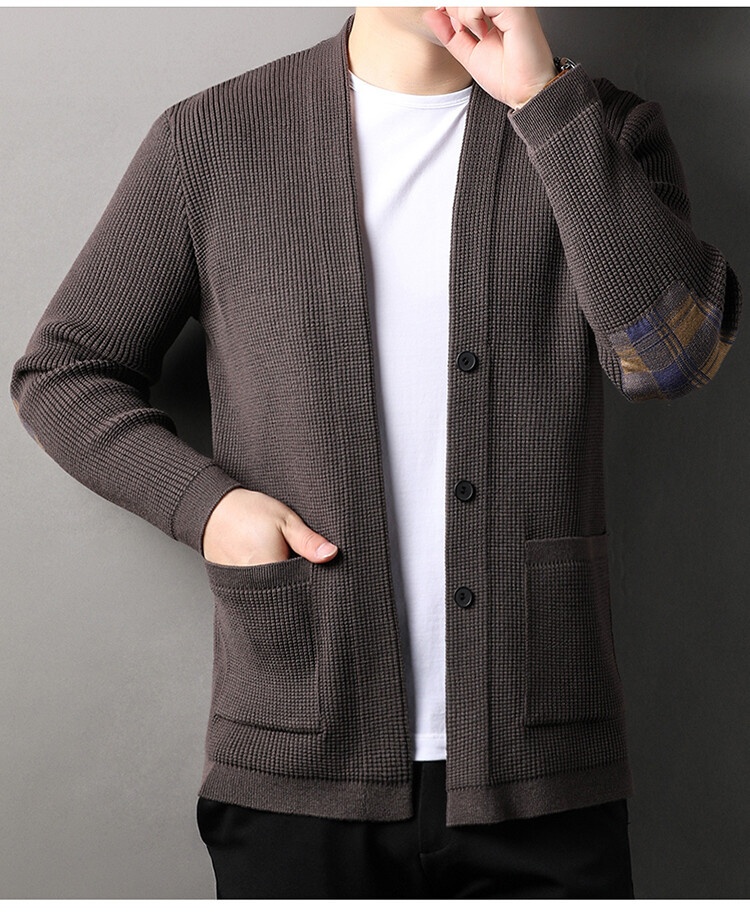 boy Boy Boy High-End Light Spring And Autumn Casual Knitted Cardigan Versatile Comfortable Fashionable Jacket Trendy Men's_voghion.com
