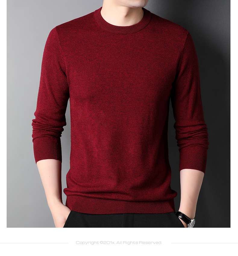 ragazzo Ragazzo Ragazzo Ragazzo Hengyuanxiang Maglione sottile in pura lana al 100% 2023 Autunno Inverno Nuovo girocollo tinta unita Camicia di base Abbigliamento da uomo_voghion.com