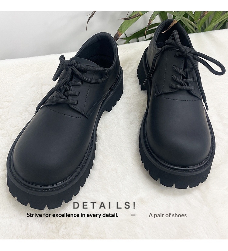 Voyage Voyage Britischer Stil Leder 2025 Frühling Herbst Unisex Runde Zehenpartie Schnürschuhe Retro Derby Loafer Dicke Sohle Bequem_voghion.com