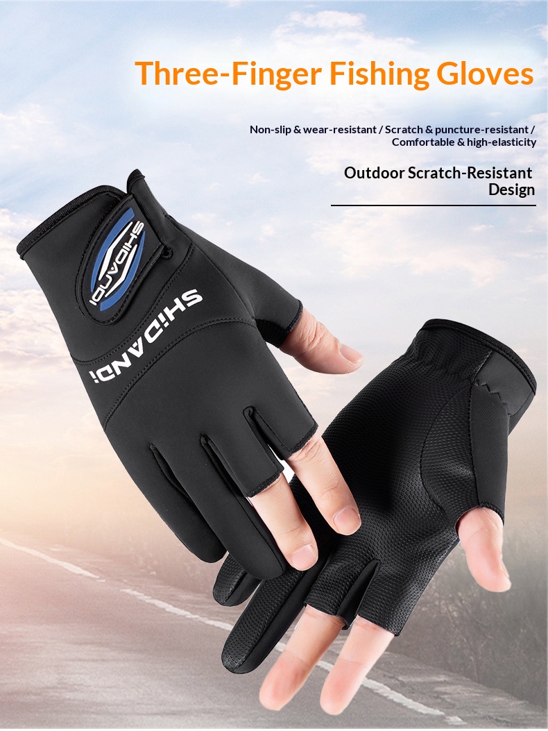 Guanti da pesca invernali da uomo, antiforatura, impermeabili, con tre dita esposte, antiscivolo, professionali_voghion.com