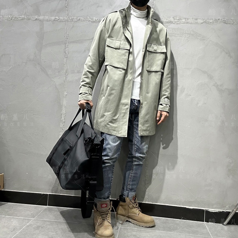 boy Nordic Danish High-End Autumn Winter Men's Retro Versatile Mid-Length Trench Coat Hunting Jacket Trendy Outdoor_voghion.com