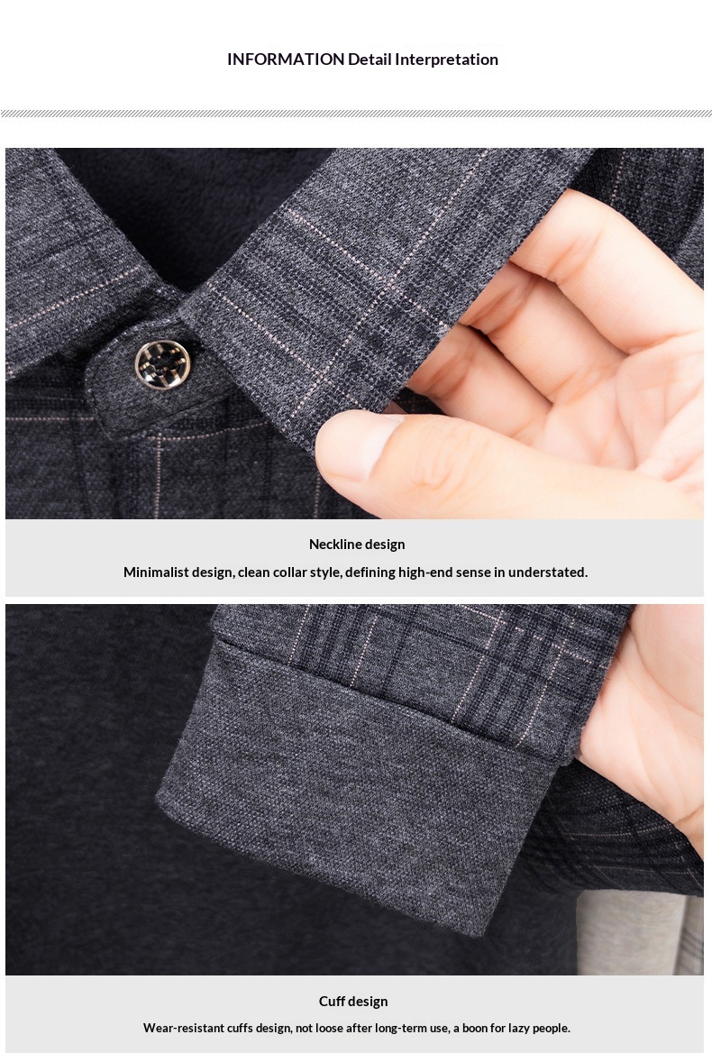 Ragazzo Ragazzo Ragazzo Maglione monopezzo in pile con lana di pecora, maglione lavorato a maglia a due pezzi ispessito per uomo, base calda per papà in autunno e inverno_voghion.com