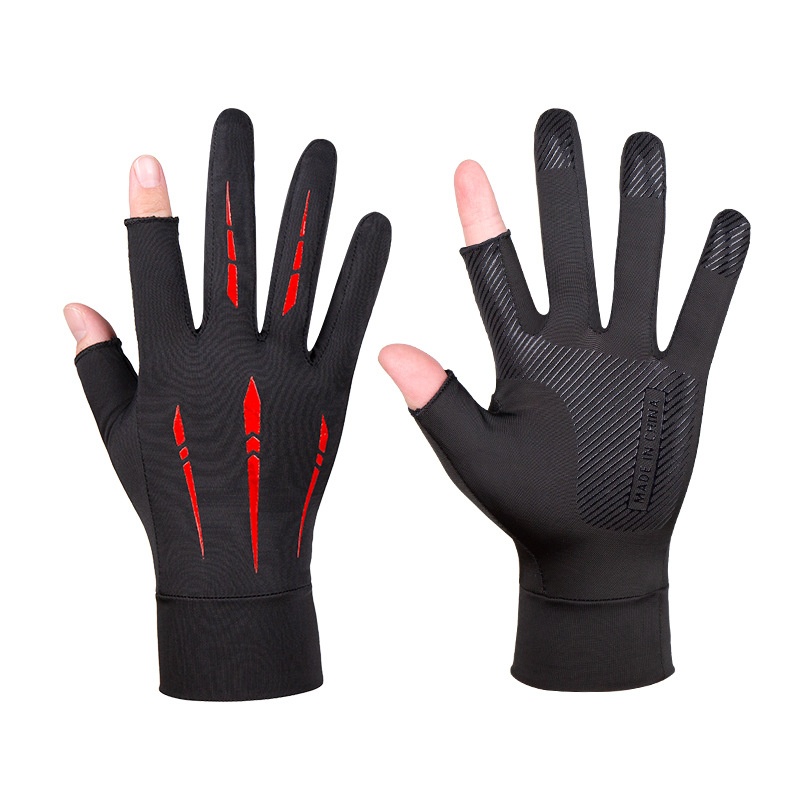 Junge Junge Junge Radfahren Outdoor Fahren Elektrofahrrad Sonnenschutz Rutschfest Touchscreen Fingerlose Herren Angeln Eis Seide Handschuhe_voghion.com