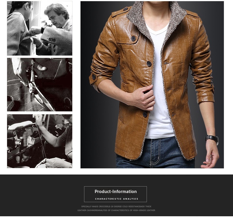 Chaqueta de cuero sintético con forro de piel de oveja cruzada para hombre, talla grande, invierno 2022_voghion.com