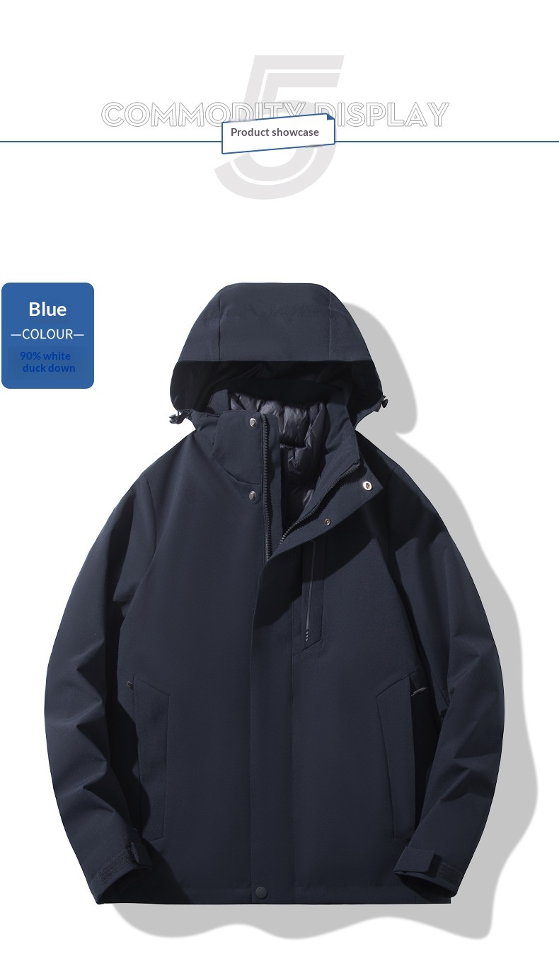 boy Herren- und Damen-3-in-1-Daunenjacke mit abnehmbarem Futter, dicker Fütterung, wasserdicht und winddicht, ideal für Herbst und Winter, zum Wandern und für Outdoor-Aktivitäten._voghion.com