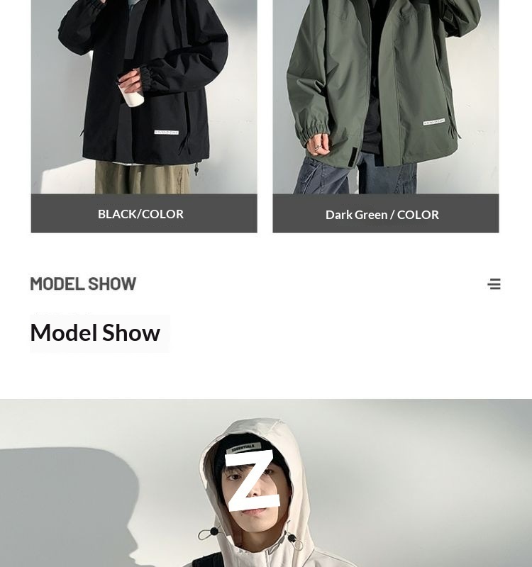 boy Boy Spring And Autumn Trend American Style Waterproof Windproof Solid Color Workwear Softshell Men's Casual Jacket Top_voghion.com