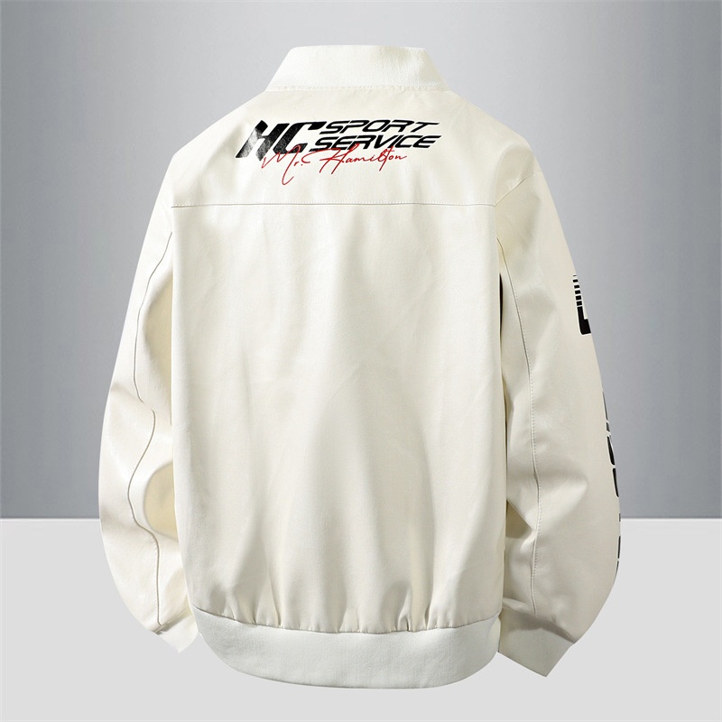 Giacca da motociclista in pelle da uomo larga, stile retrò hip-hop europeo e americano, all'ingrosso transfrontaliero_voghion.com