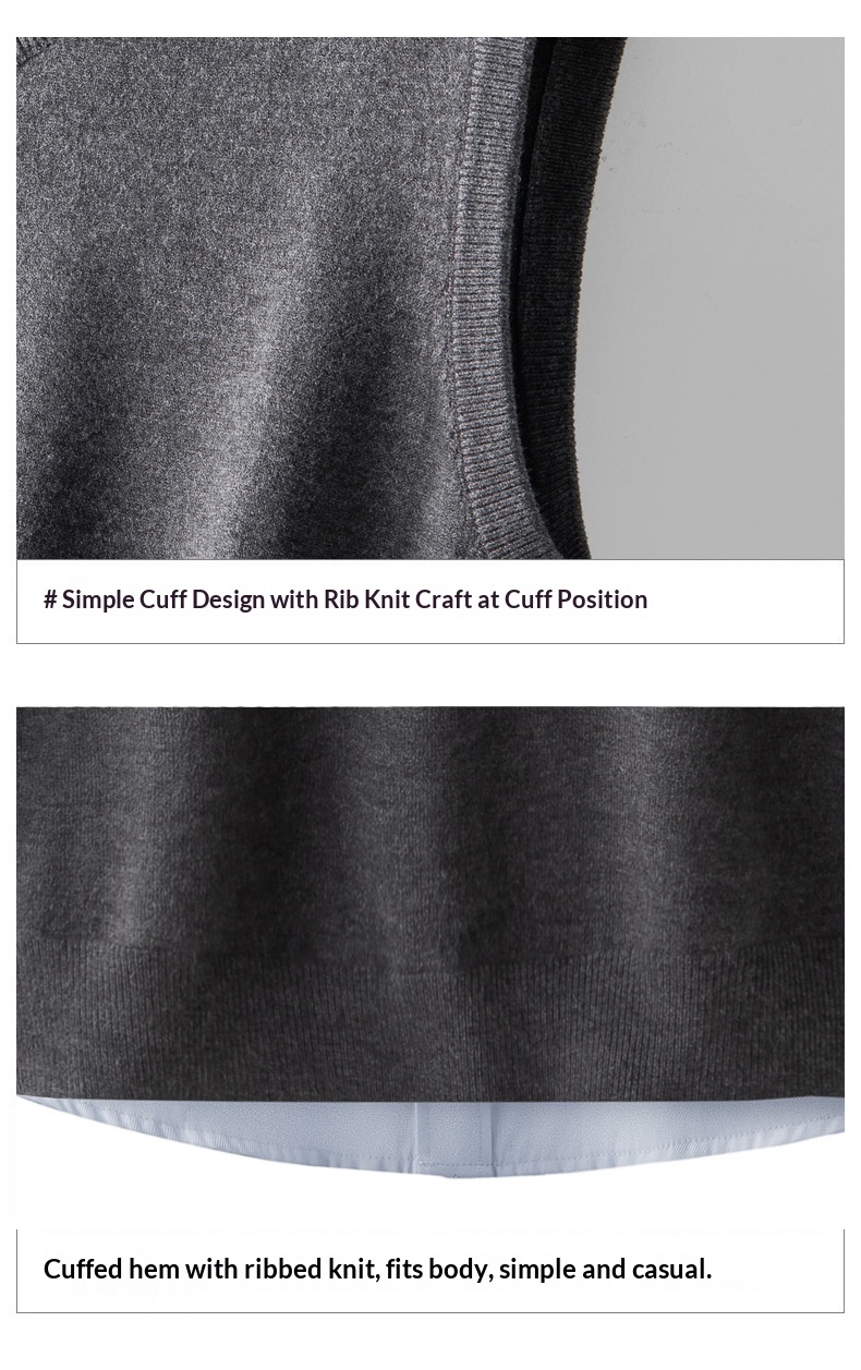 ragazzo 2024 Autunno Inverno Uomo Caldo Gilet Scollo a V Slim Fit Senza Maniche Base Maglione Lavorato a Maglia Trendy_voghion.com