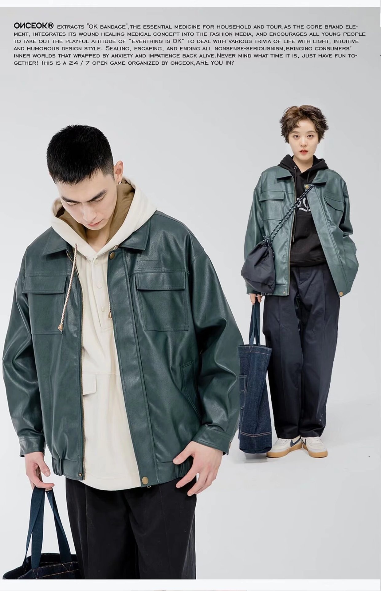 Giacca da motociclista in pelle PU da pilota, stile retrò europeo e americano, da uomo, stile Ins_voghion.com