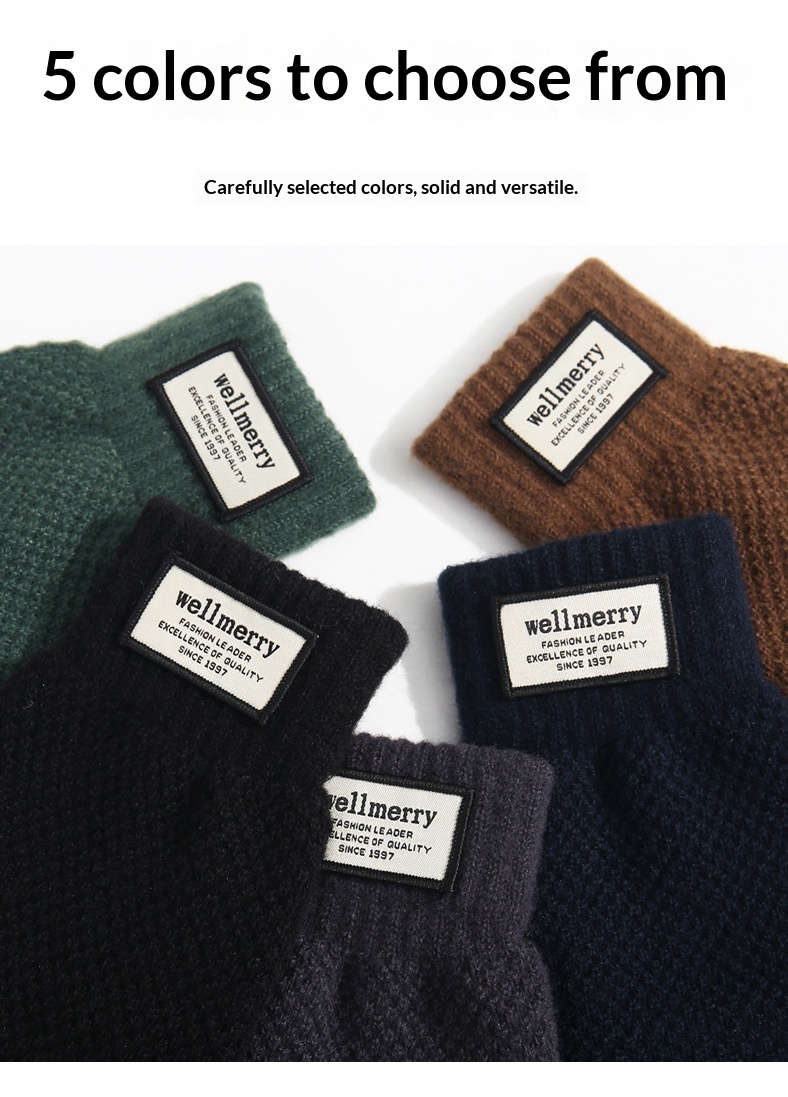 Guanti da ciclismo invernali in pile foderati, spessi, stile coreano, resistenti al freddo, con touchscreen, caldi, in maglia, per uomo e donna_voghion.com