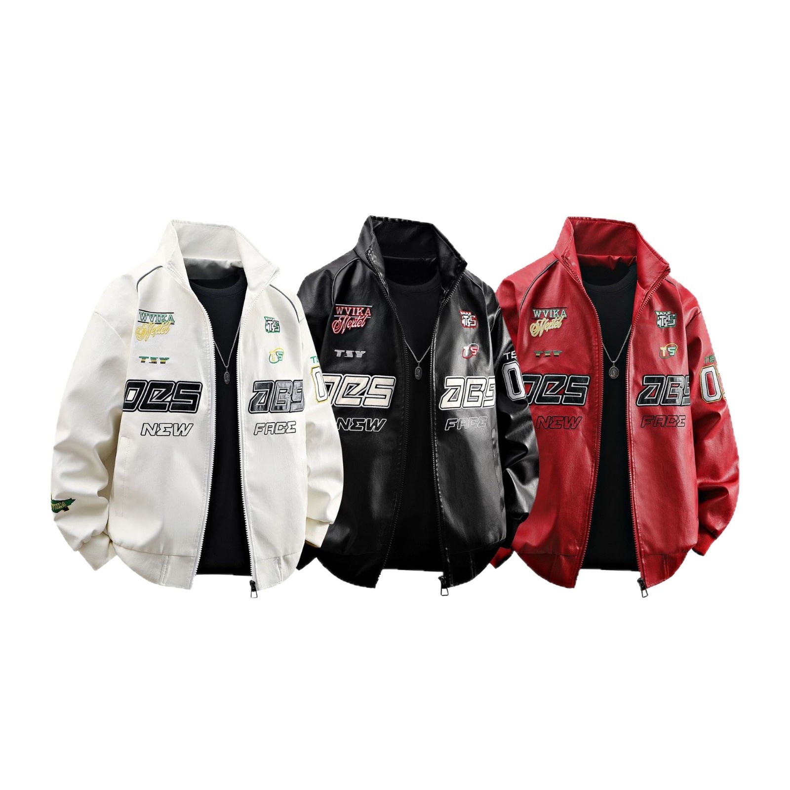 Giacca da motociclista da strada in pelle PU da uomo PU9901, stile retrò hip-hop europeo e americano, pesante_voghion.com