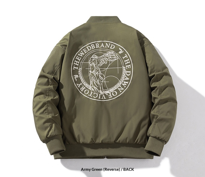 Junge Herbst Winter Europäisch Amerikanischer Trend Bestickte Baseball Herren Damen Paar Lockerer Mantel Verdickte Bomberjacke Mantel_voghion.com