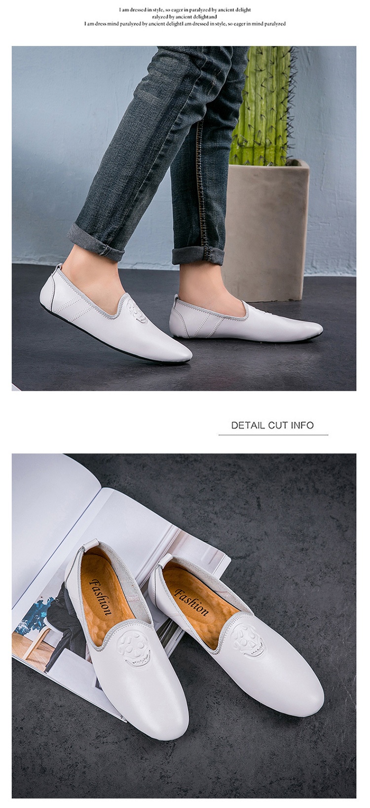 WalkPrime WalkPrime European Station Autumn Hairstylist Small Leather Skull Trendy New Men's Single Loafers Lazy Shoes Youth_voghion.com