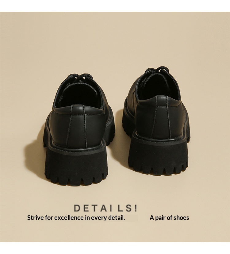 Voyage Voyage Britischer Stil Leder 2025 Frühling Herbst Unisex Runde Zehenpartie Schnürschuhe Retro Derby Loafer Dicke Sohle Bequem_voghion.com